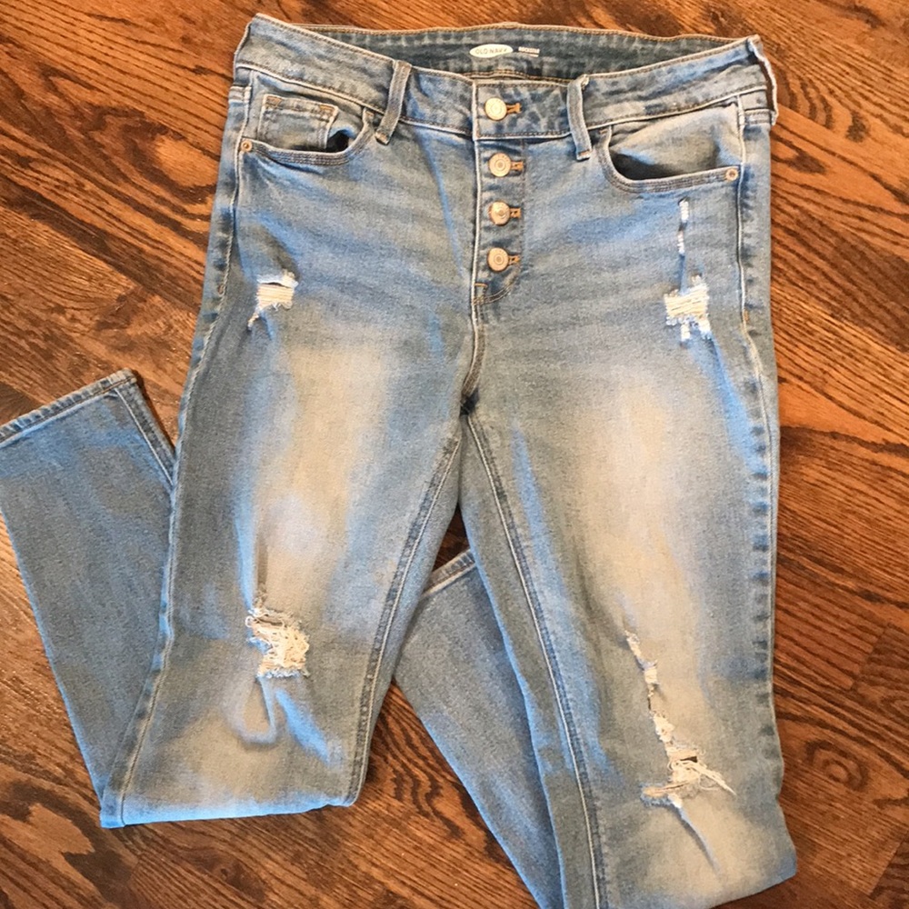 Old Navy Rockstar Super Skinny Button Up Jeans